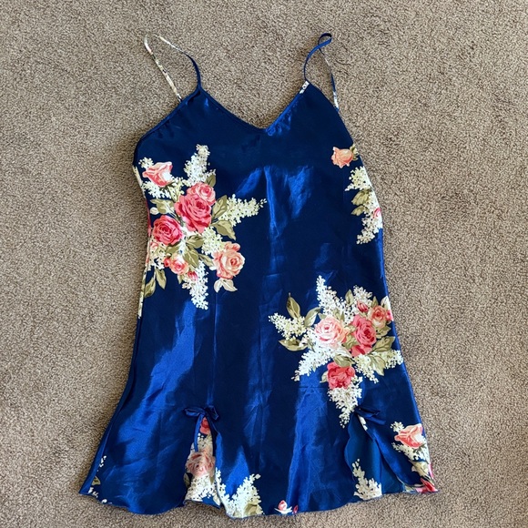 Floral Satin Nightgown - Picture 1 of 3